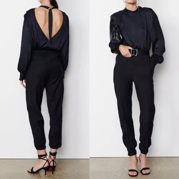 Ba&sh Elroy Black Jogger Trouser Pants Size 2 US 6 / Medium - Picture 2 of 11